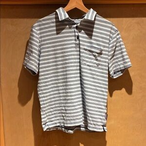Patagonia Striped Polo Shirt - Black, White, and Blue